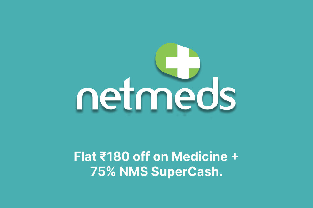 Flat ₹180 off on Medicine + 75% NMS SuperCash